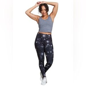 Peach 2 in 1 Reversible Leggings Stargaze/Black
